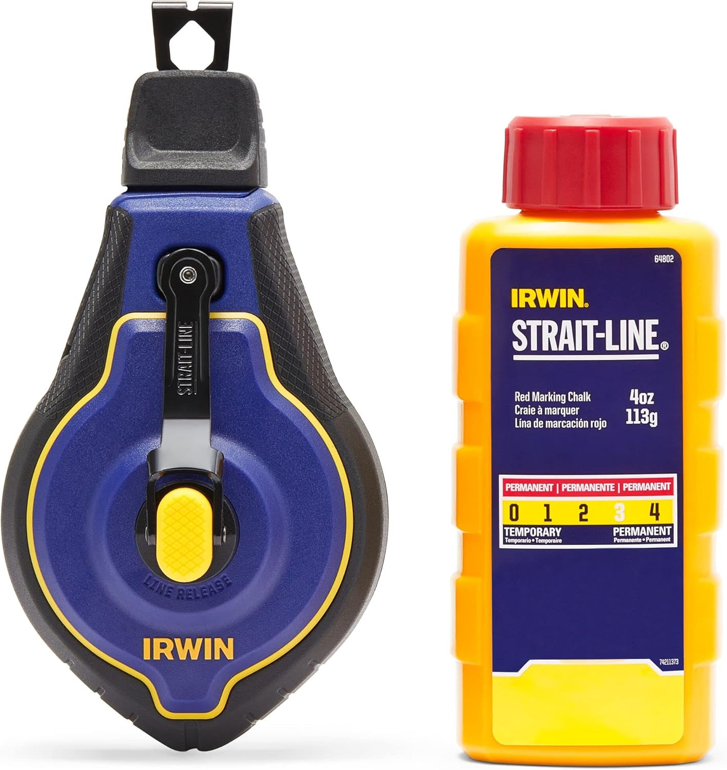 Tools STRAIT-LINE Chalk Line, Speedline Pro Reel, Red, 100 Ft. (IWHT48443RC)