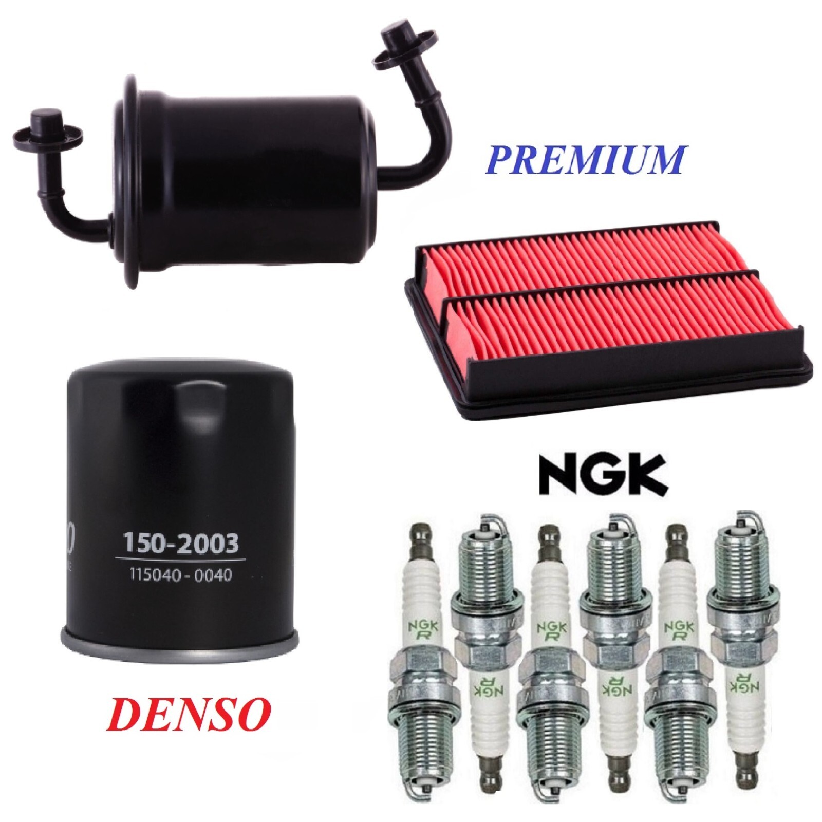 Tune Up Kit Air Oil Fuel Filters Spark Plugs For MAZDA 929 V6 3.0L; DOHC 1991