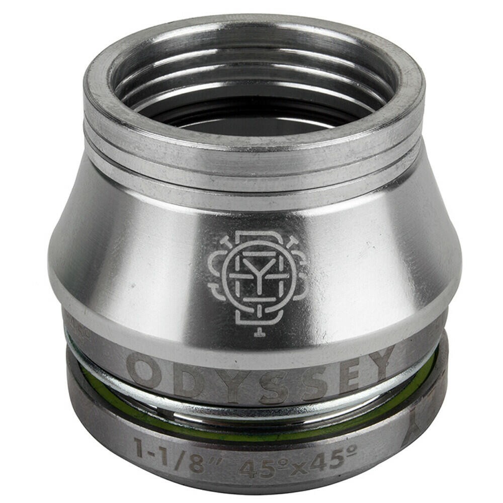 Odyssey Integrated BMX Pro Conical Headset 1-1/8 in. Silver w/ Conical Spacer