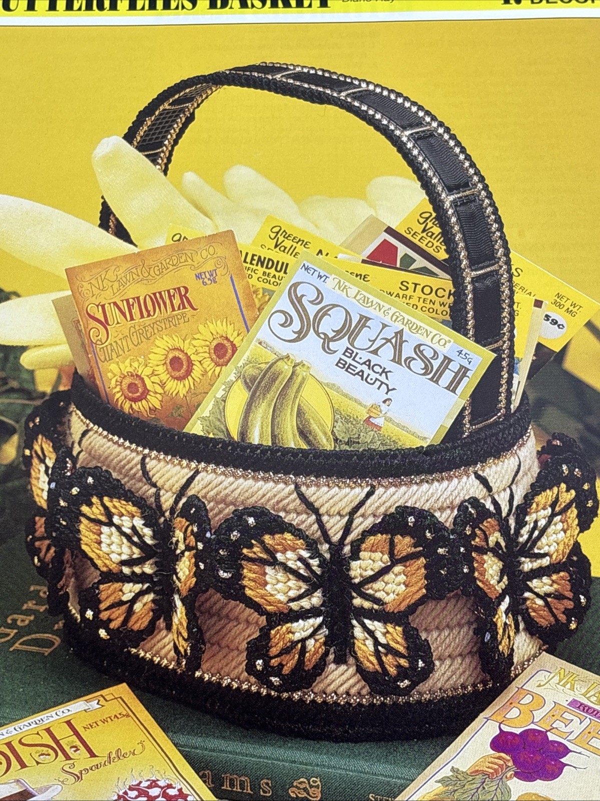 Butterflies Basket Annie's Attic Plastic Canvas Pattern Page