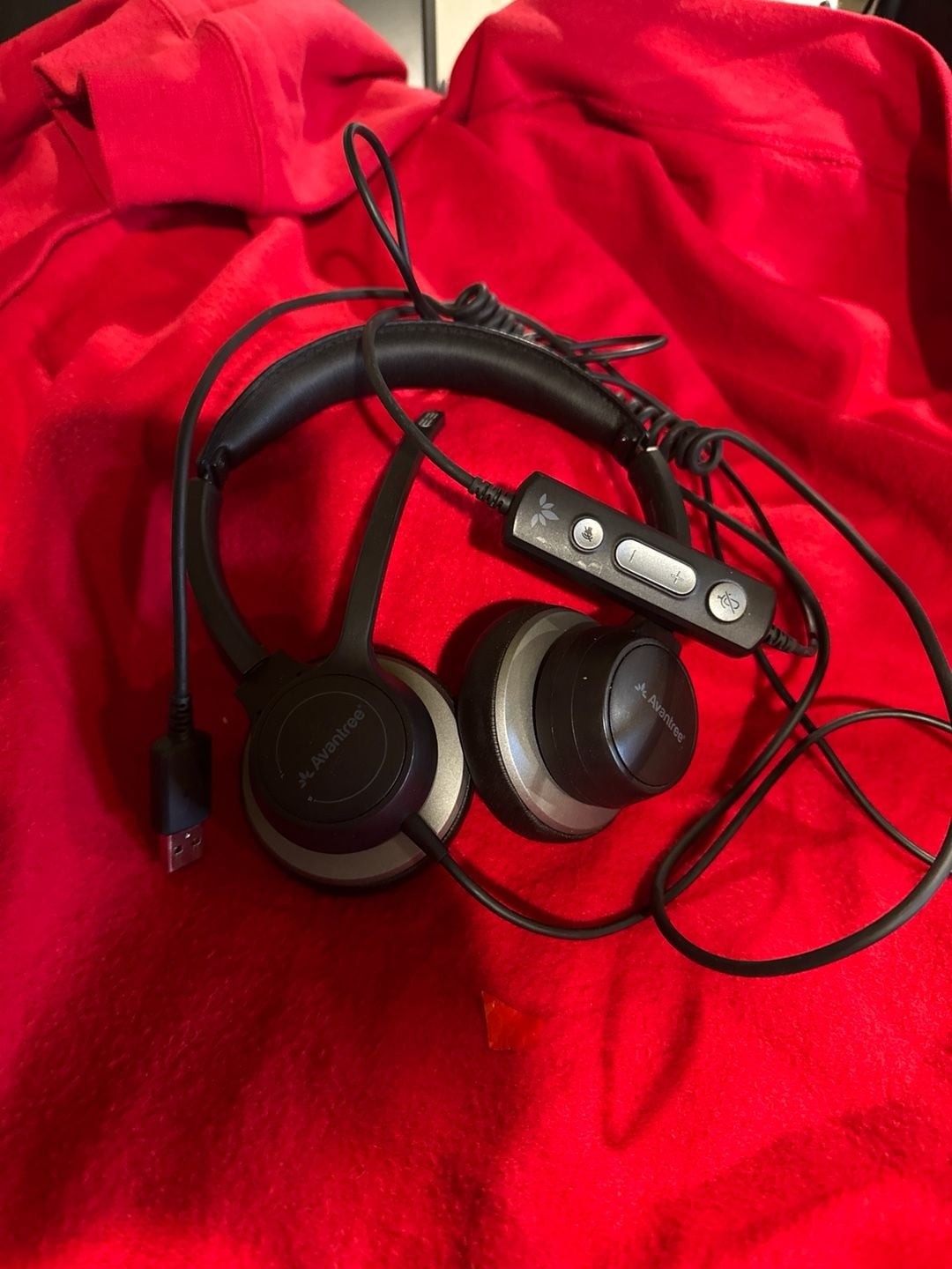 Avantree BTHS-AS90C USB Wired Headset with Noise Cancelling Microphone and Inlin