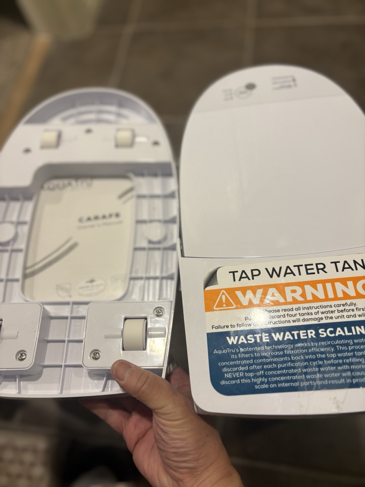Aquatru Carafe Countertop Reverse Osmosis Water Purifier AT100 Base Only Excelle