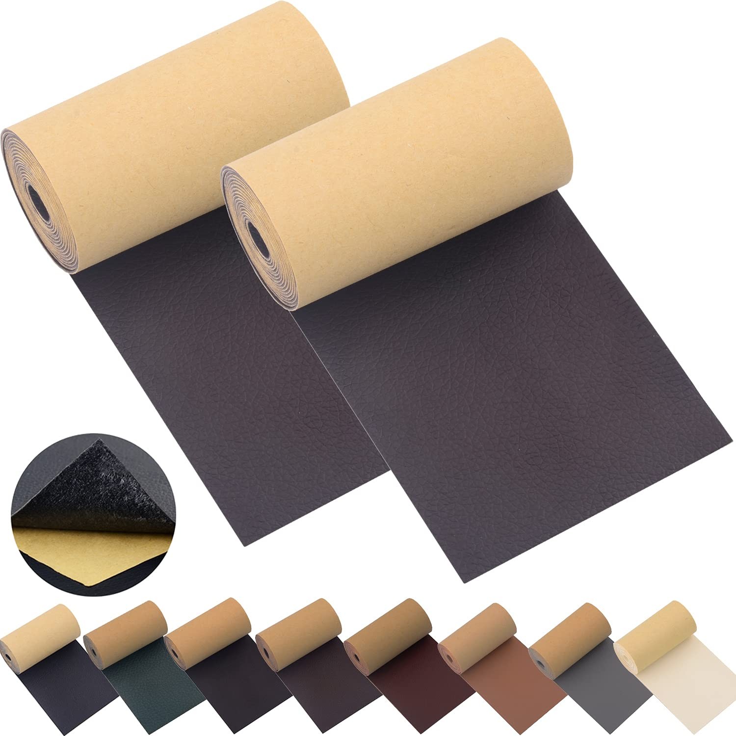 Self-Adhesive Vinyl Faux Leather Fabric Repair Patch Kit for Car seat Sofas