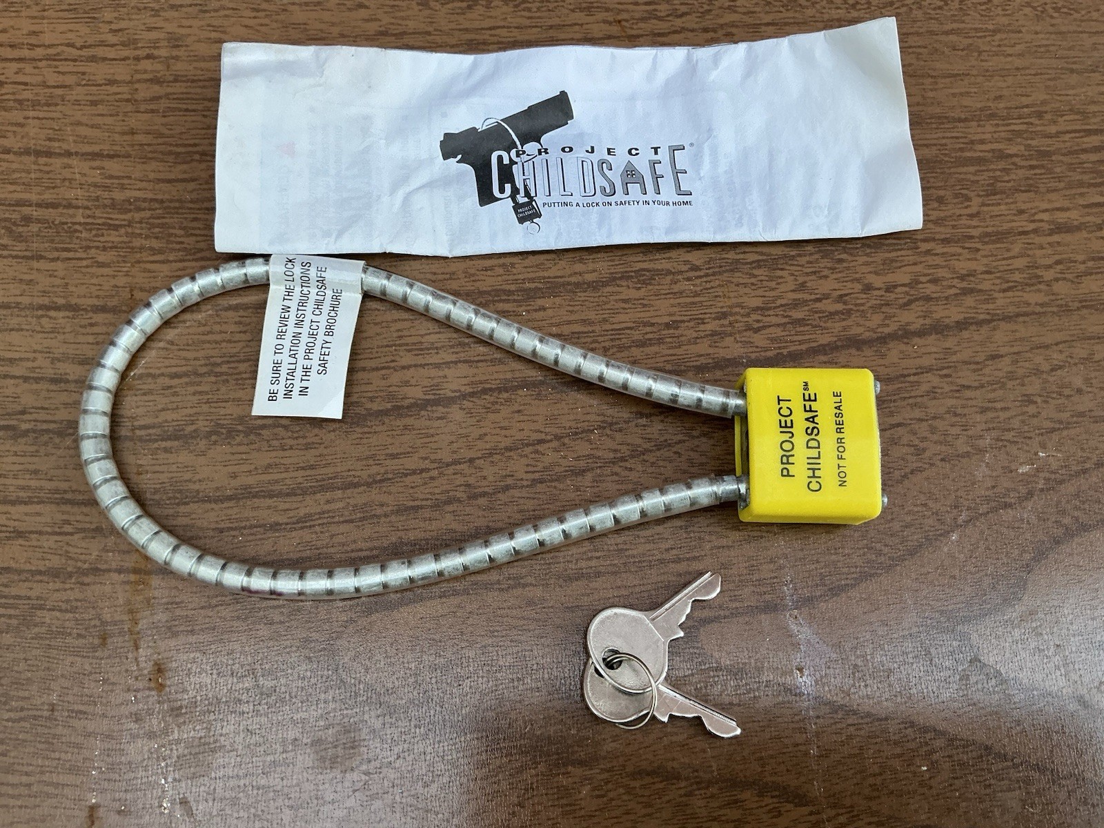 Project Child Safe Cable Gun Lock with 2 Keys New in Original Package