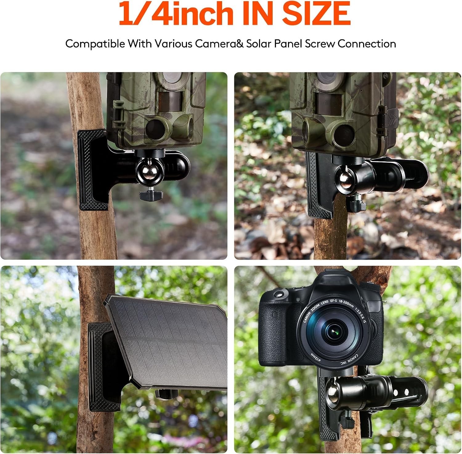 Trail Camera Clip Mount, 2 Pack Tracking Camera Bracket, 360 Rotatable Interface