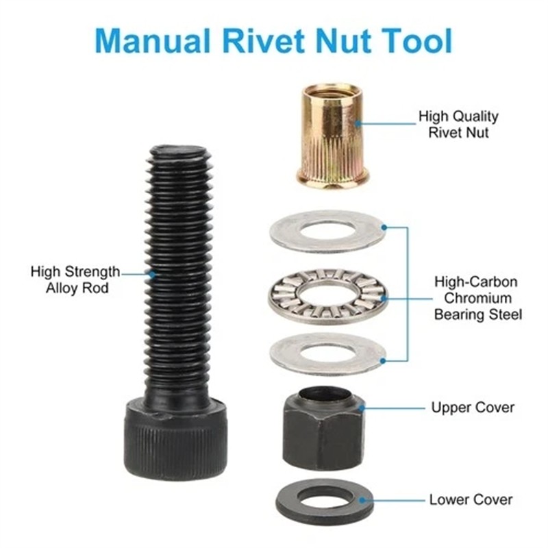NEW Hand Rivet Nut Gun Head nuts Simple installation Riveter Rivnut Tool M4-M10