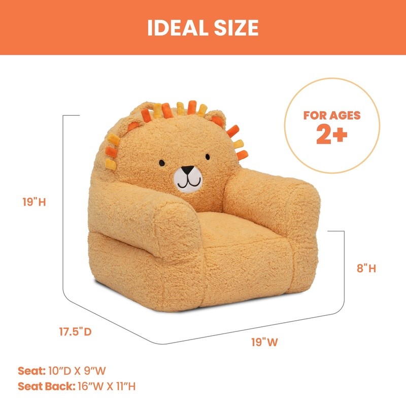 Lion Cozee Buddy Chair Plush Toddler Armchair Soft Foam Snuggle Kids Room New