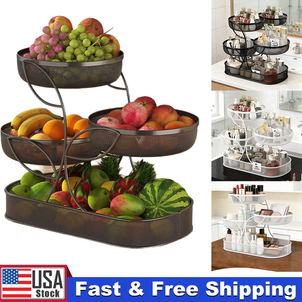 4 Tiers Metal Cosmetic Organizers Storage Rack Makeup Display Rack Dresser Shelf