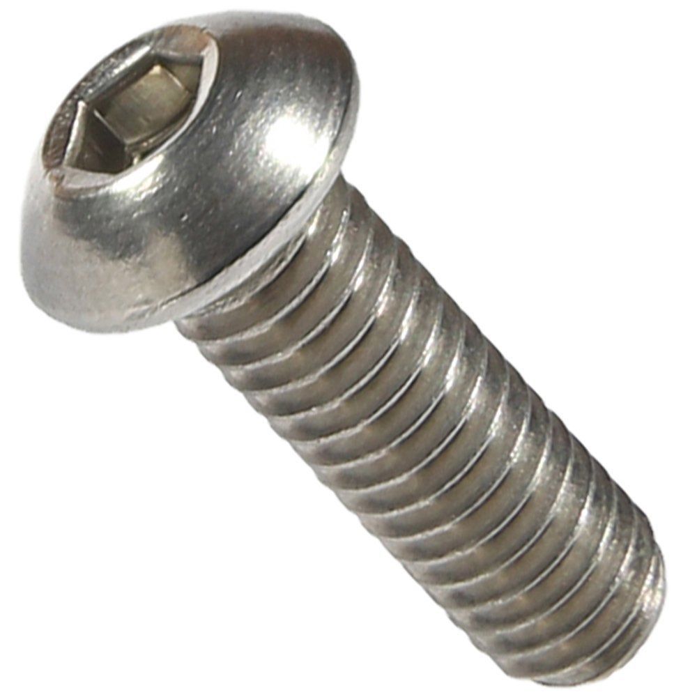 8-32 x 1/4" Button Socket Cap Screw Allen Hex Drive Stainless Steel Qty 1000