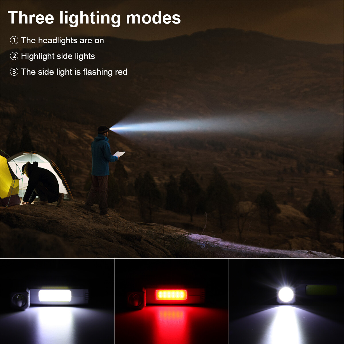 LED COB Magnetic Work Light USB Rechargeable Flashlight Torch Headlight Headlamp