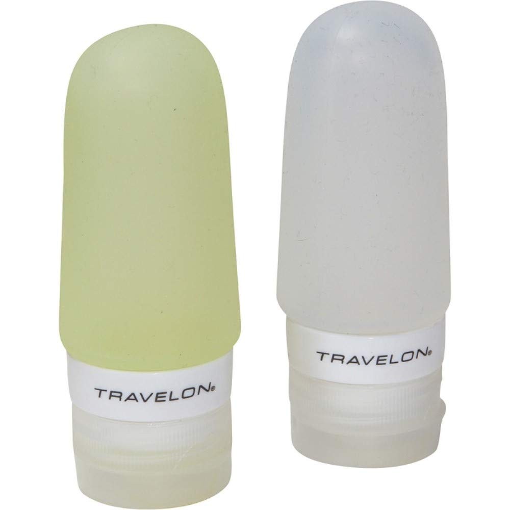 Travelon Set Of 2 Smart Tubes Green 2 Oz TSA Reusable Travel Cosmetic Tubes