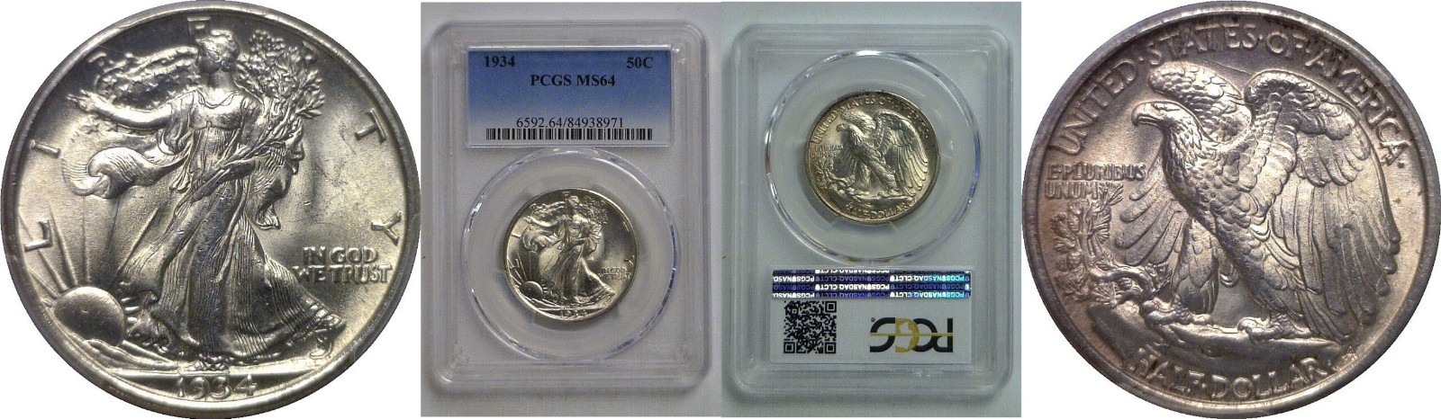 1934 Walking Liberty Half Dollar PCGS MS-64