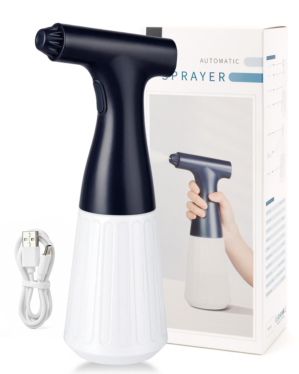 Wedama Electric Spray Bottle, 17 oz Empty Spray Bottles Automatic Spray Bottl...