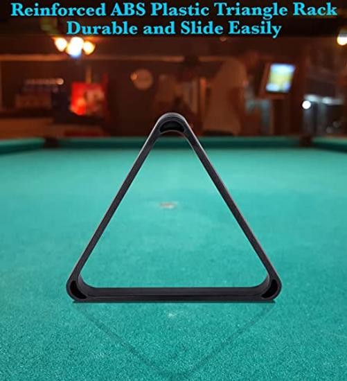 Billiard Pool Balls with Triangle Ball Rack, Standard Billiard Accessory Set