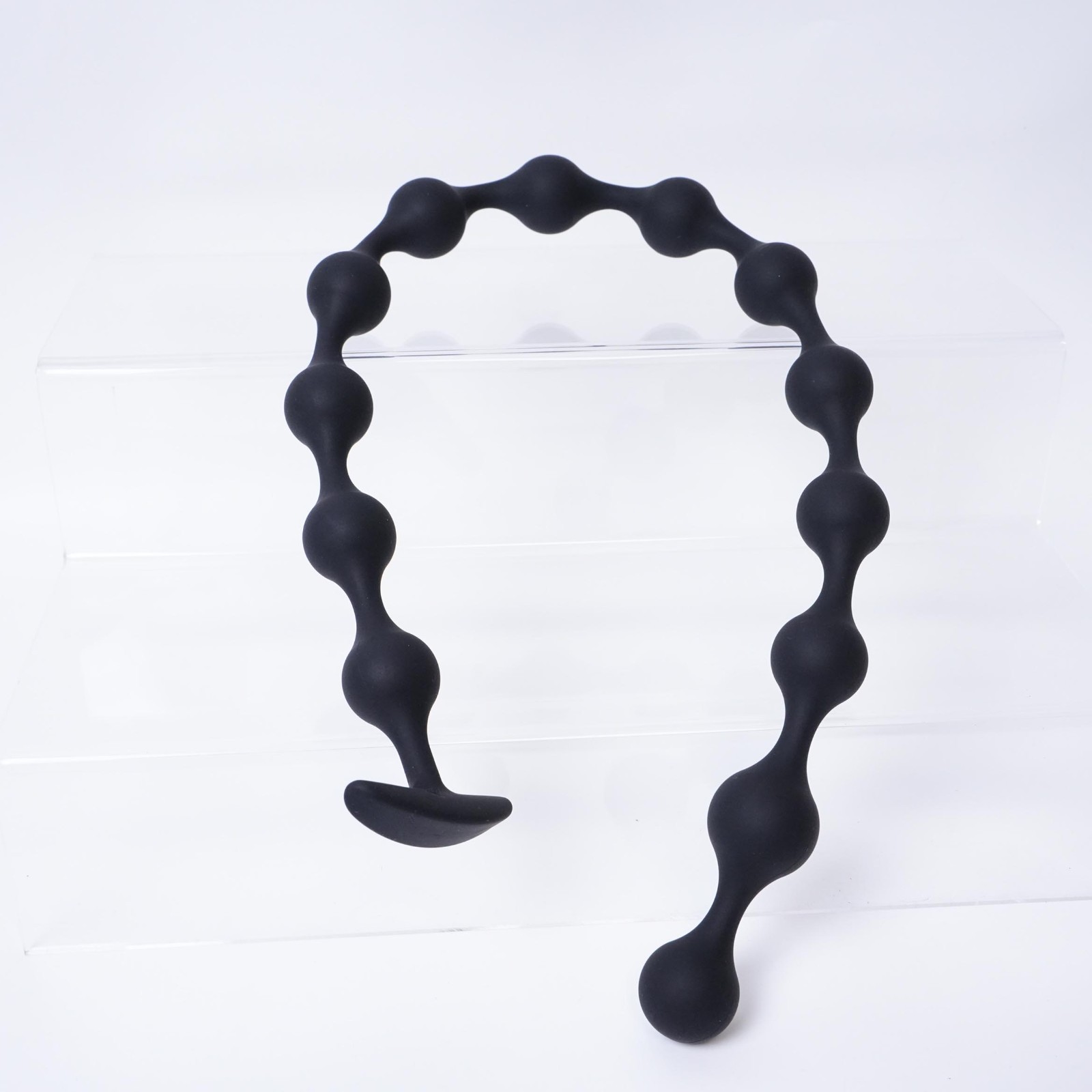Soft Silicone Beads Plug Long Black Balls Plug Extreme Spreader Dilator