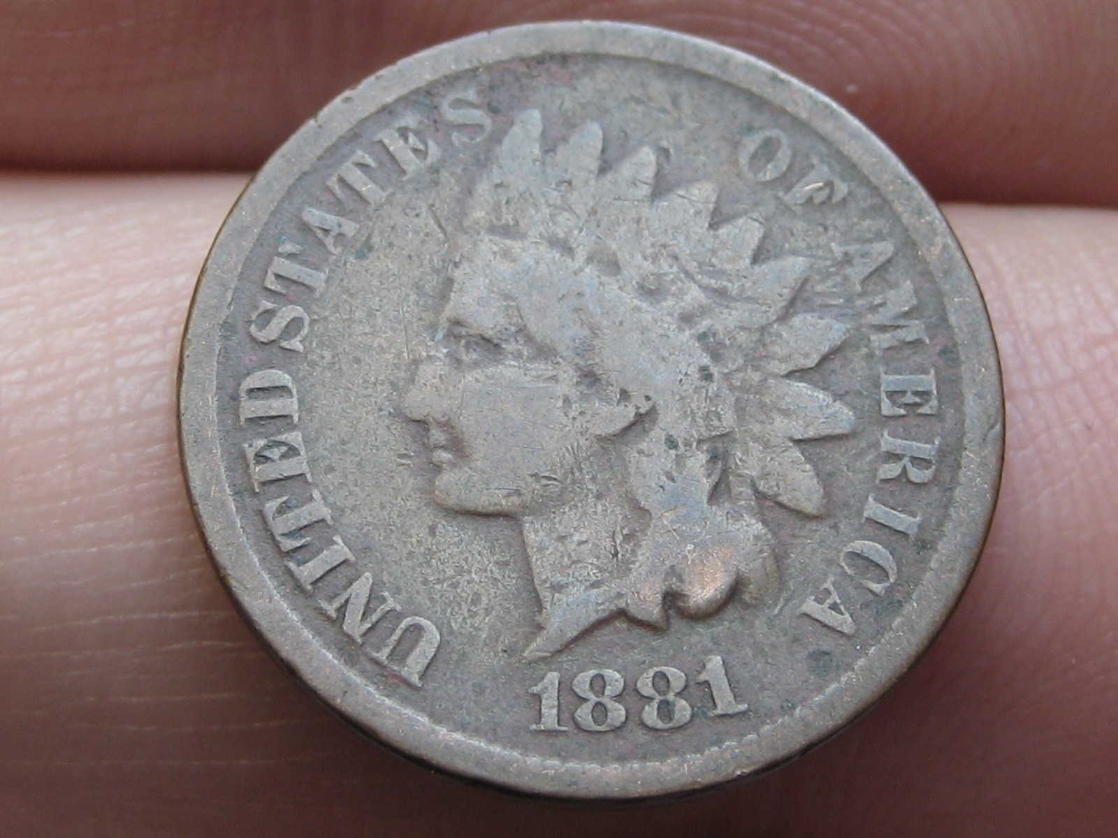 1881 Indian Head One Cent Penny- Good/VG Details