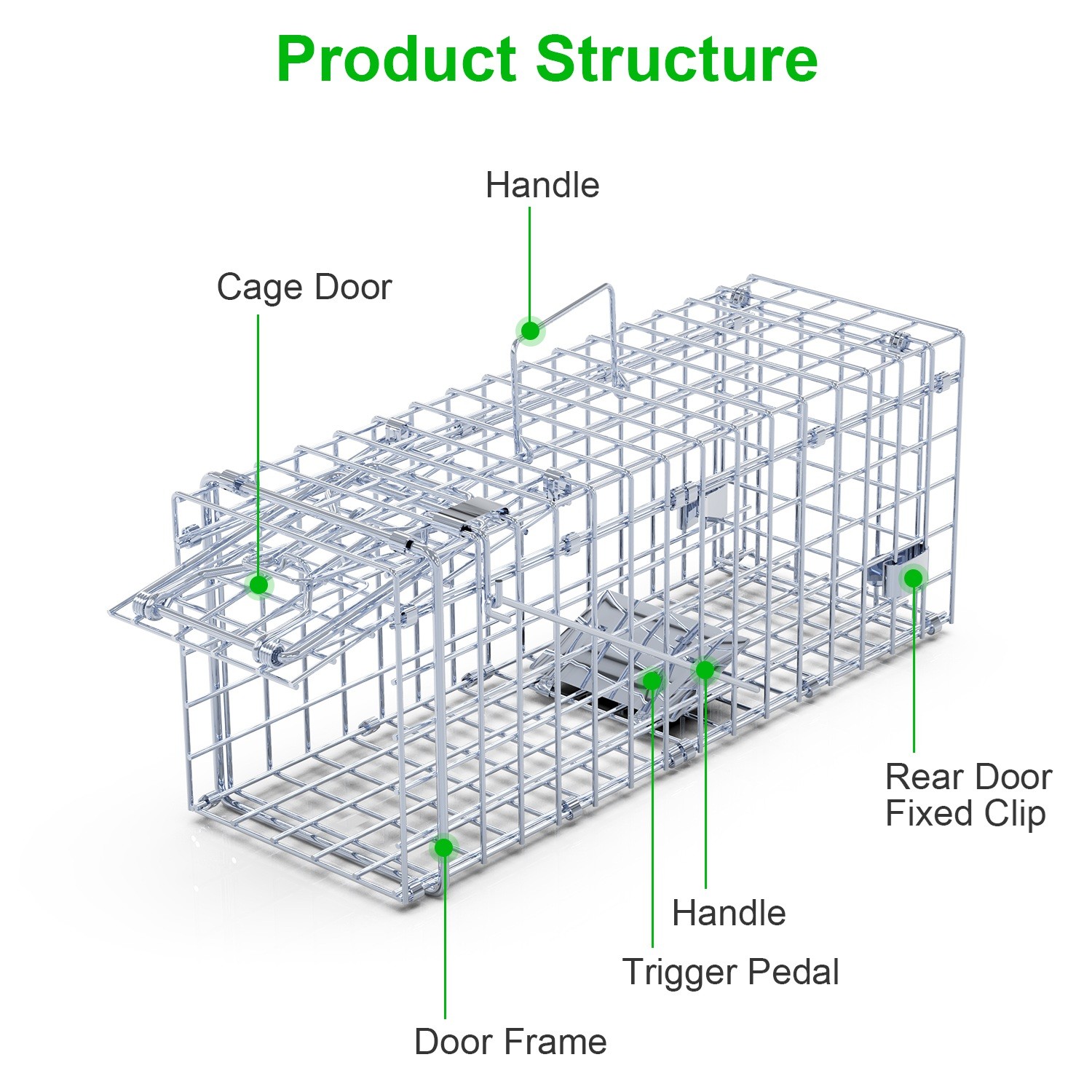 2-Pack Humane Rat Trap Cage - Foldable Live Mouse Traps for Indoor/Outdoor Use