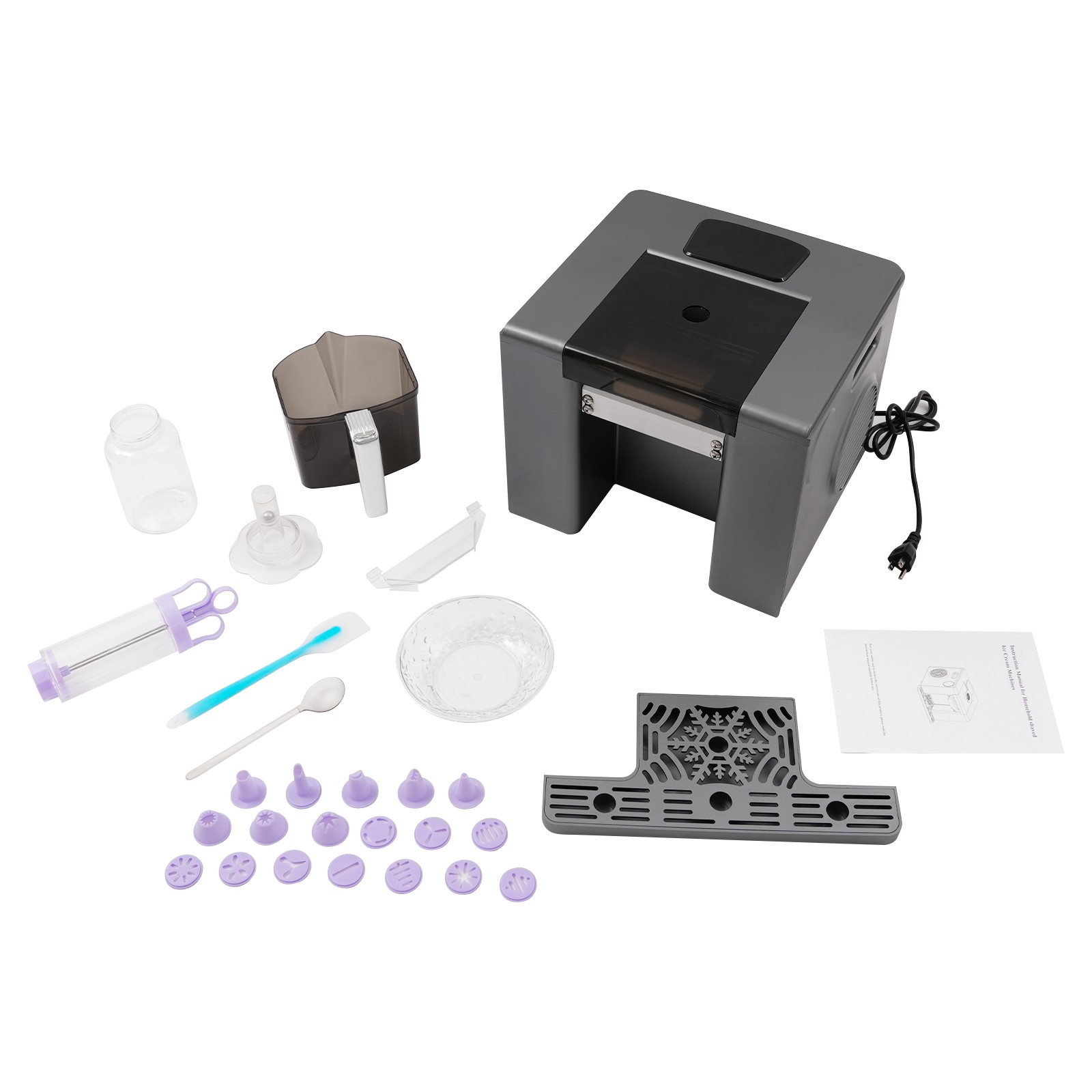 Snowflake Ice Making Machine Shaved Ice Machine Automatic Shaved Ice Maker Grey