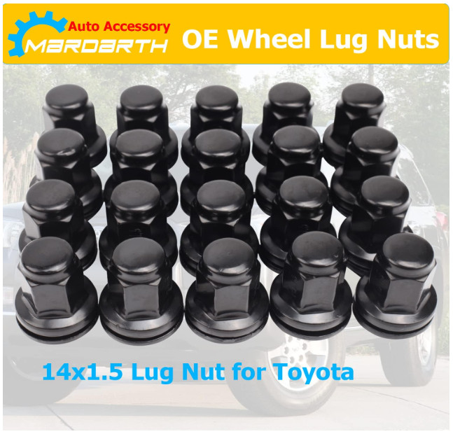 14x1.5mm OEM Style Factory 1.80 Inch 7/8 22mm Hex Mag Washer Lug Nuts Set of 20