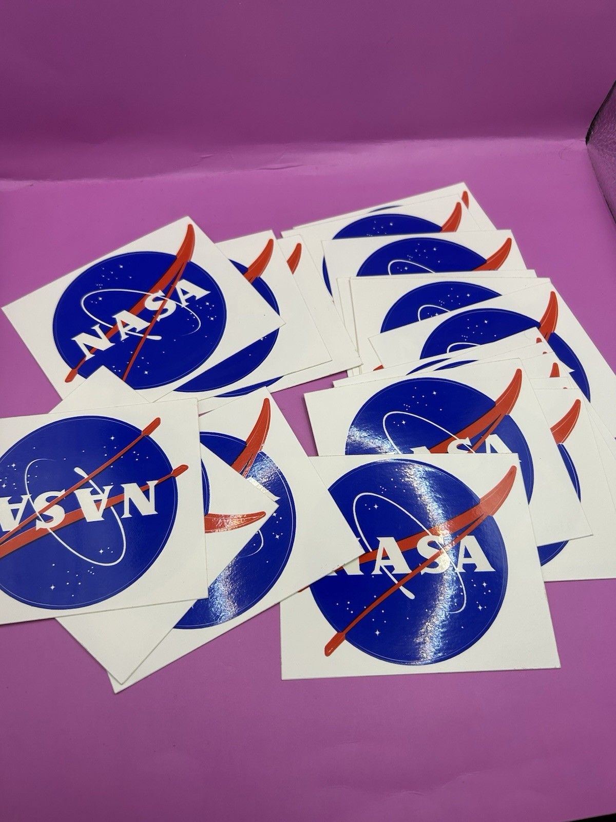 New NASA  Logo Original Space Decal Meatball Vinyl Glossy Sticker 4" Lot Of 25
