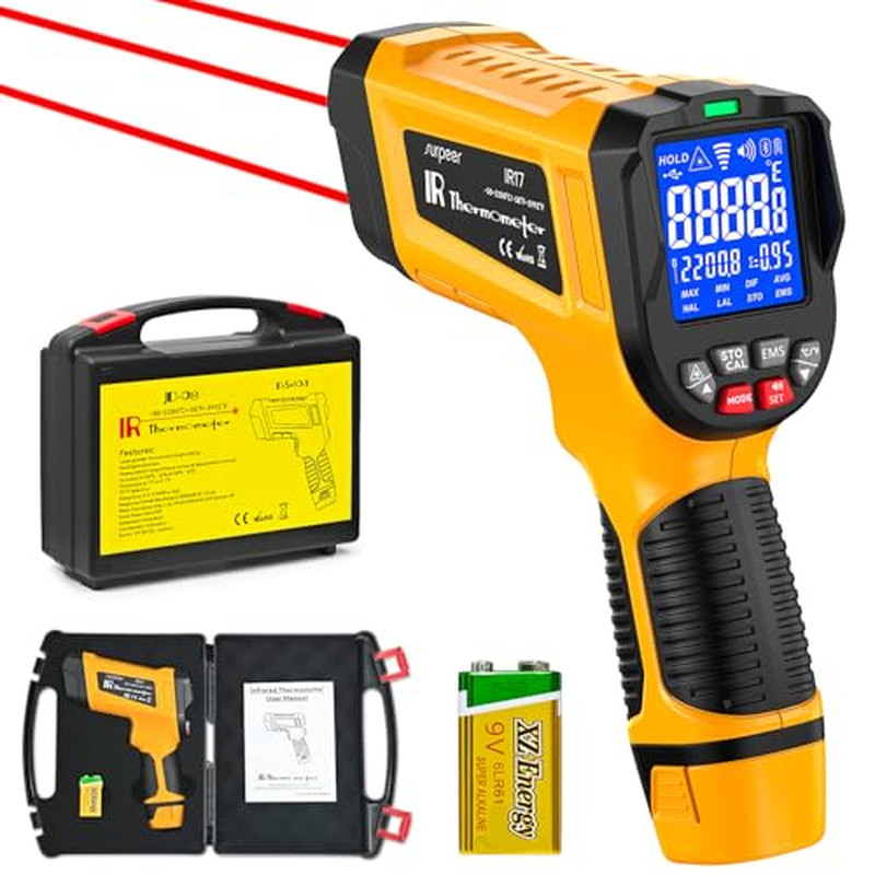 -58°F to 3992°F Infrared Thermometer IR Gun, High-Temp Digital Temperature Gun 5