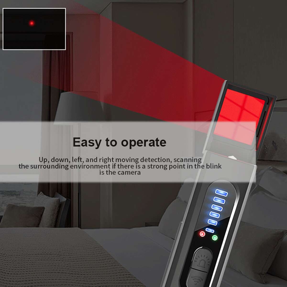 Portabl Hidden Camera Detector, Camera Detector, Anti Spy, GPS Tracker Detector