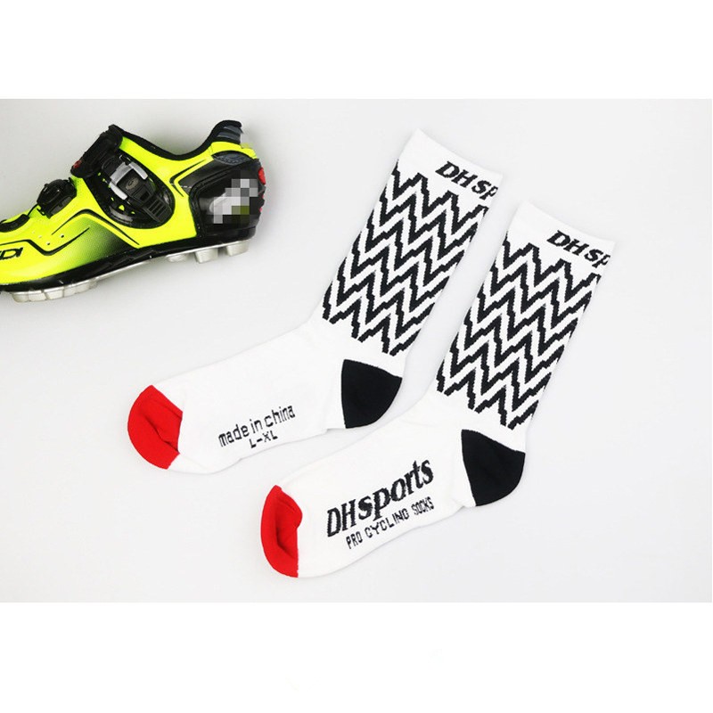 Pro Women Men Cycling Socks XC Road Riding Bicycle Breathable Sports Socks White