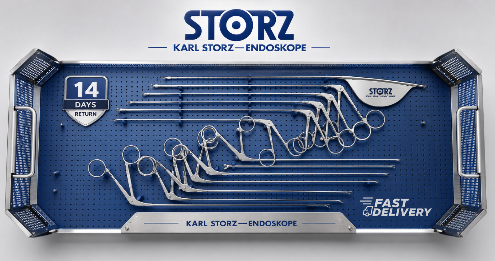 Karl Storz Pilling Laryngeal Instrument Set 14 Pcs w Sterilization Case ENT
