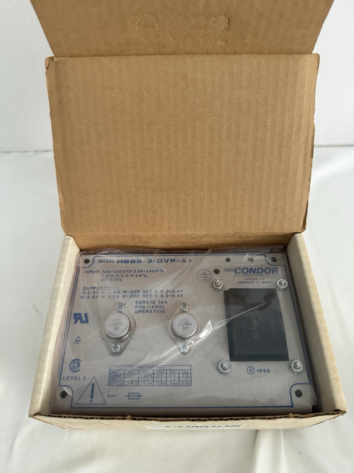 NEW CONDOR POWER SUPPLY HBB5-3-OV-A