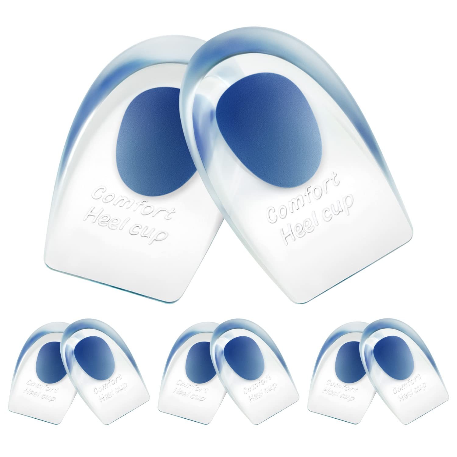 Heel Cups for Achilles Tendonitis  Plantar Fasciitis - 6 Pack Gel Shoe Insert...