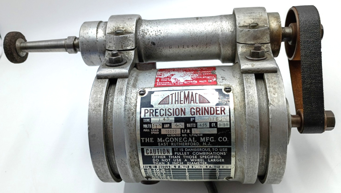 Themac Precision Grinder J 45 w/ Assorted Wheels And Shanks 115 volts 45 amp