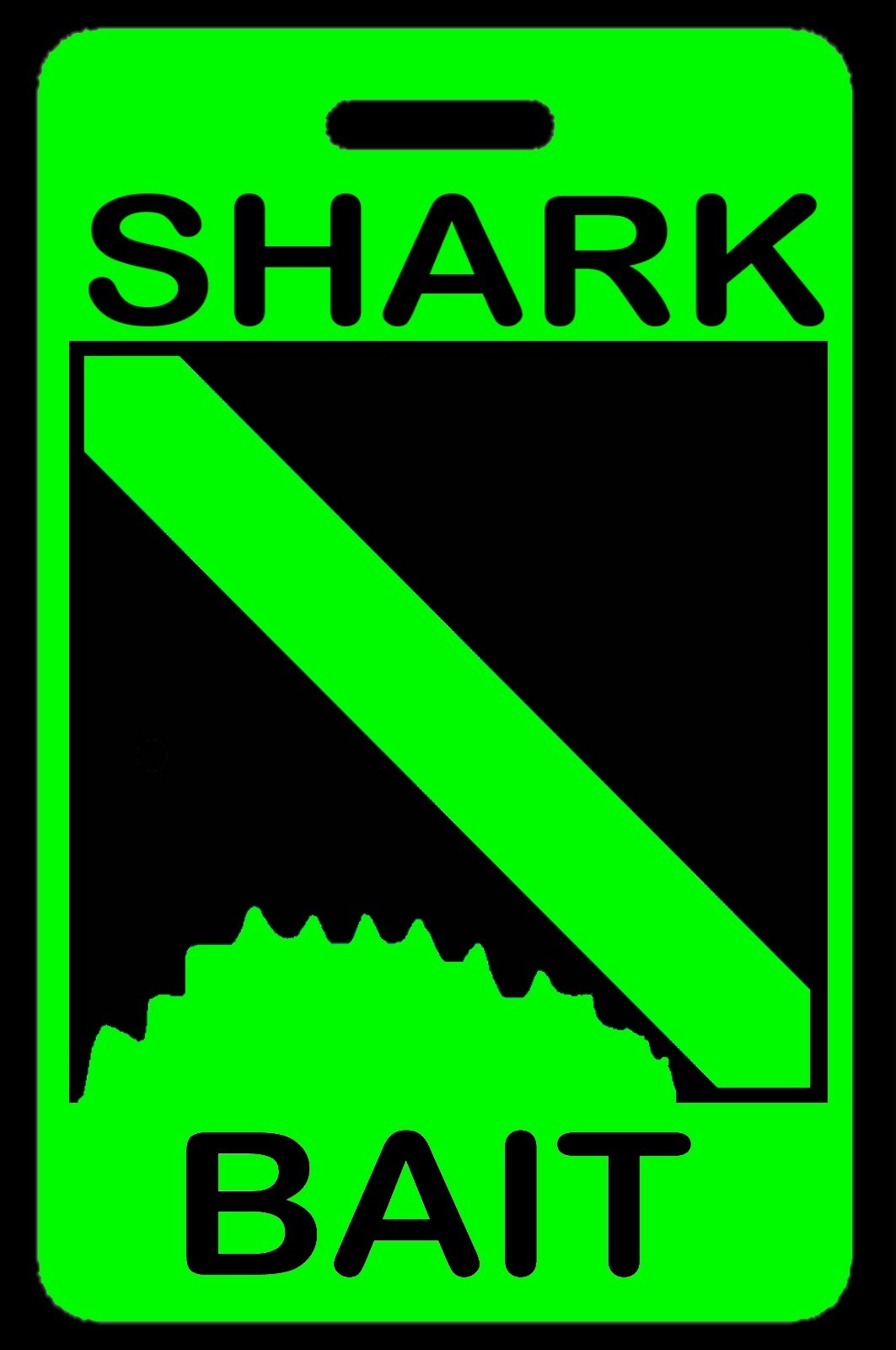 Hi-Viz Green Shark Bait SCUBA Diving Luggage/Gear Bag Tag - New