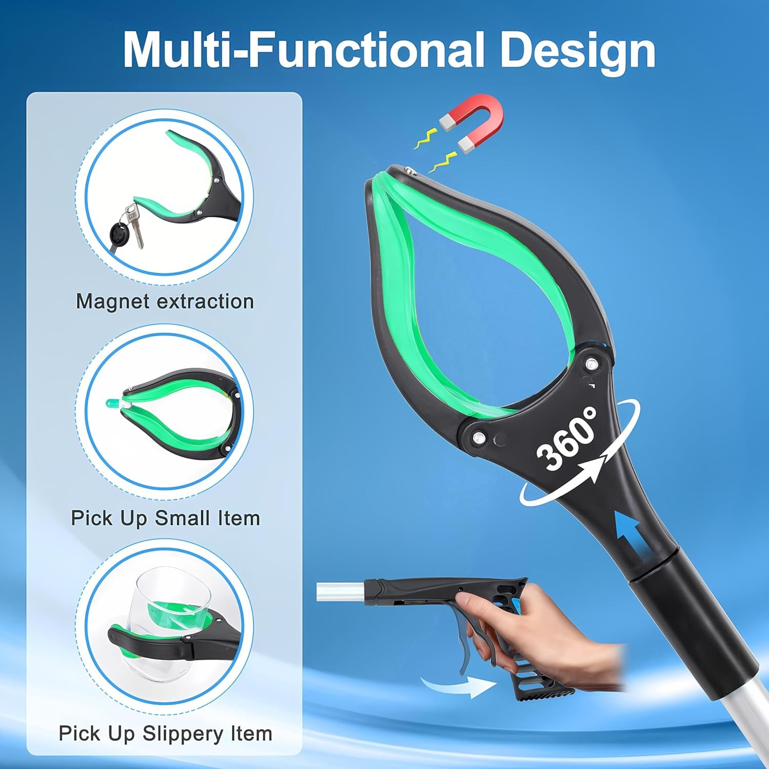 Grabber Reacher Tool 32 Inch Extra Long Foldable for Seniors