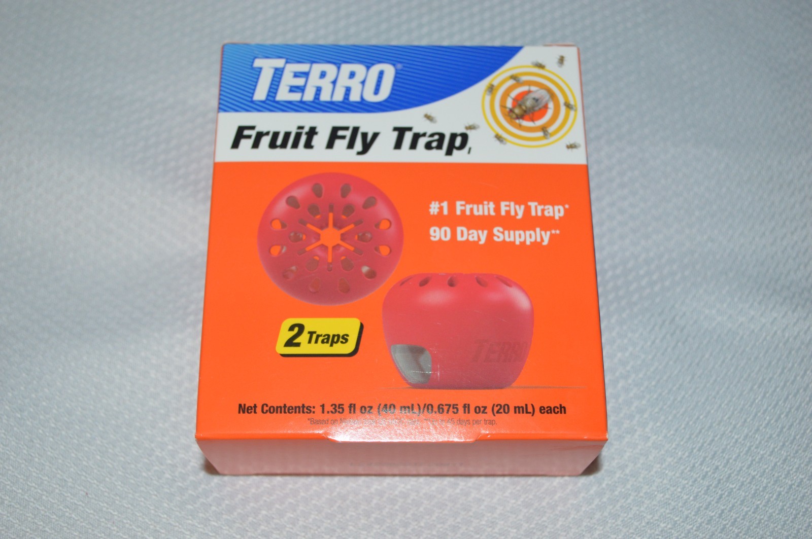 TERRO ~ FRUIT FLY TRAPS ~ #1 FRUIT FLY TRAP ~ 90 DAY SUPPLY ~ 2 TRAPS PER BOX