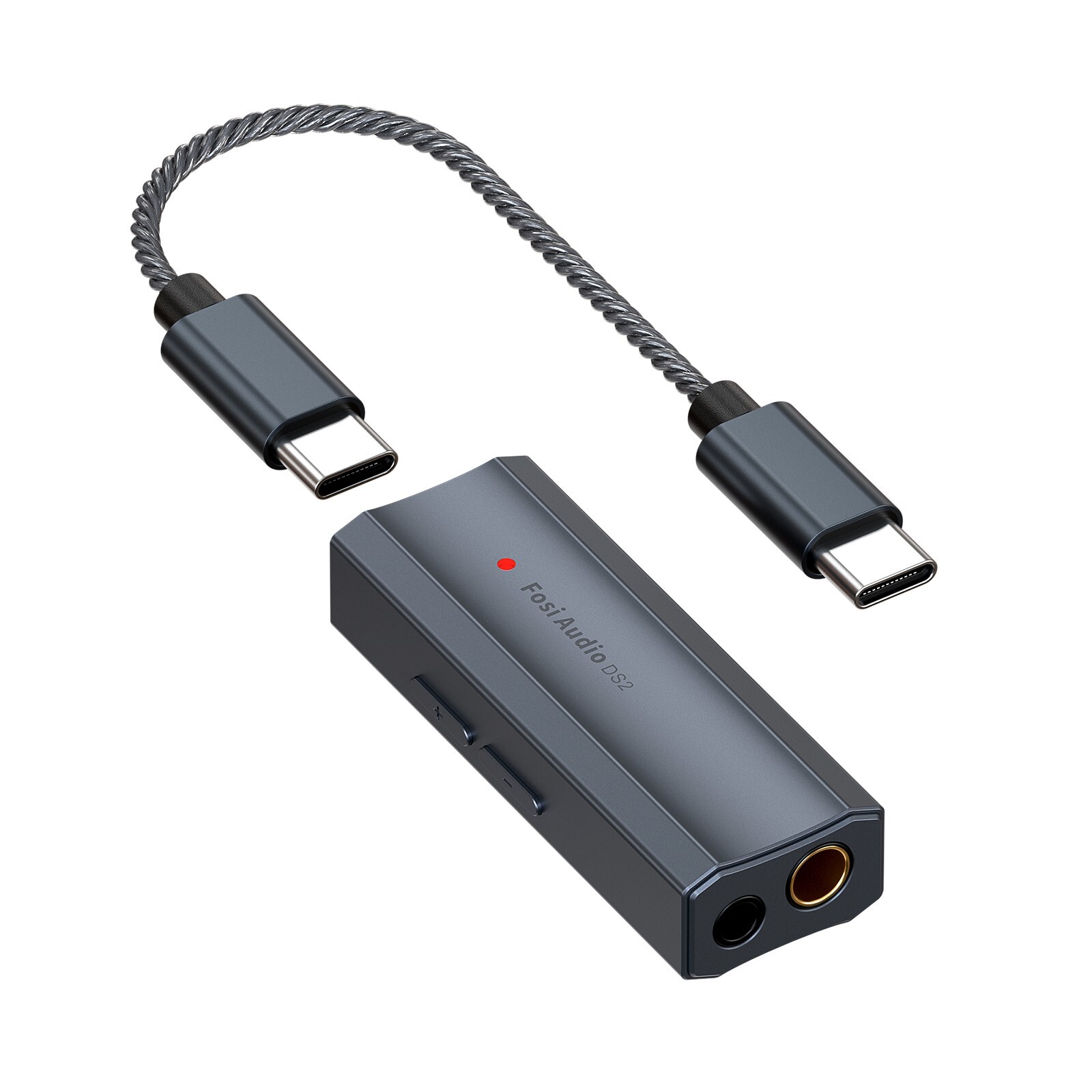 Fosi Audio DS2 USB C to AUX Headphone Amp DAC Dongle Dual Output DSD256 Jack NEW