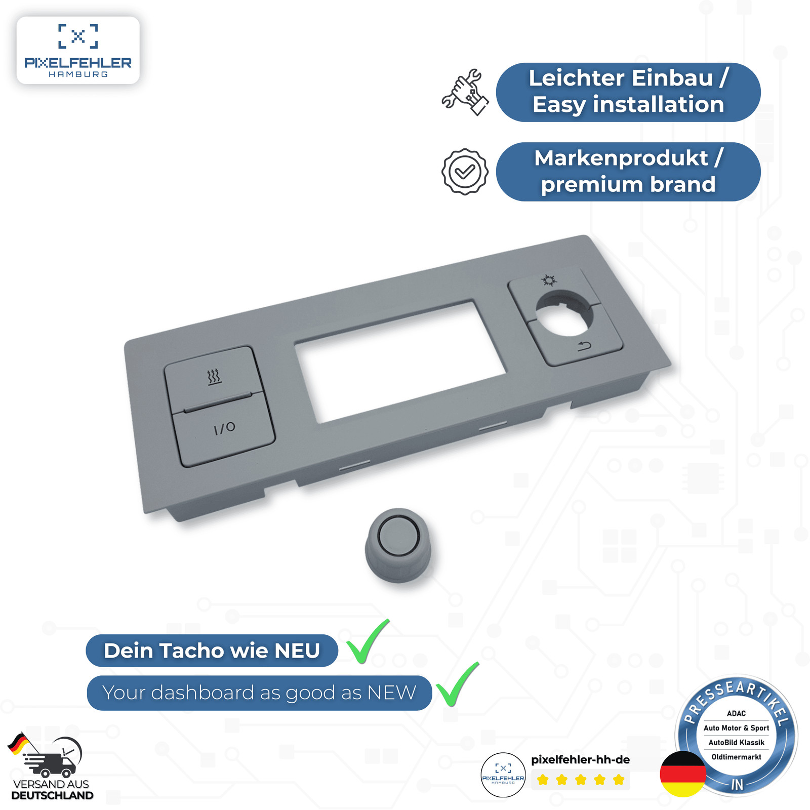 VW T5/T6 California Roof Control Unit Knob Trim | Roof Control Camper Unit