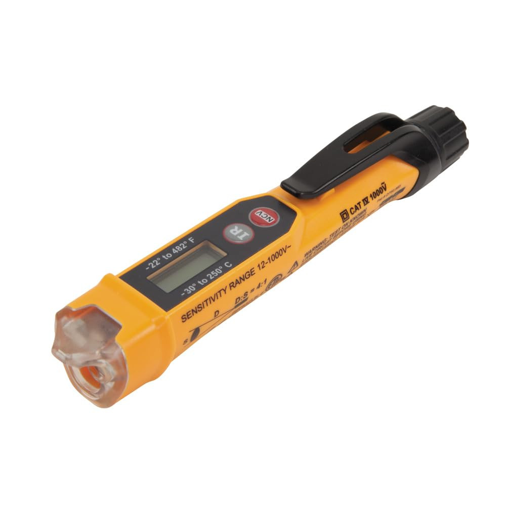 Klein Tools NCVT-4IR Non-Contact Voltage Tester, 12-1000V AC Pen with IR Thermom