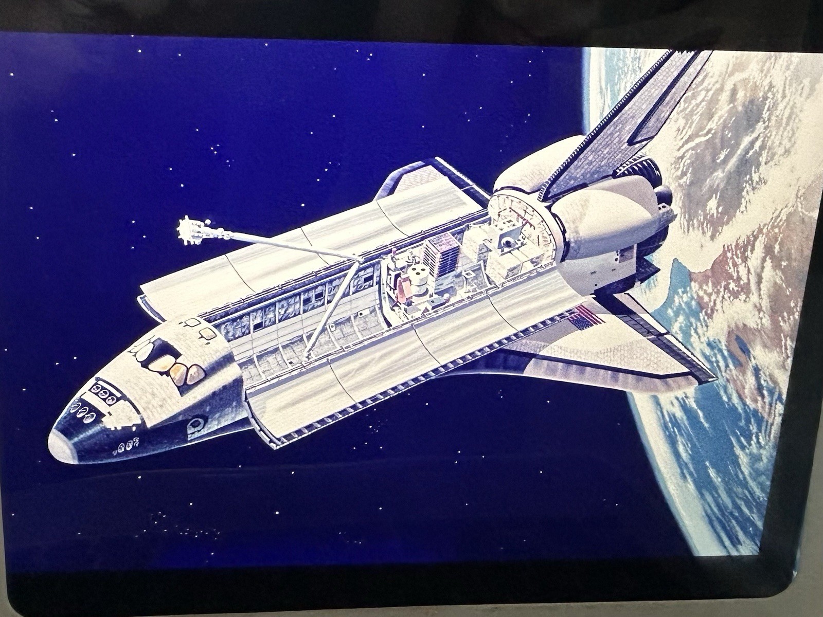 1982 NASA KSC Space Shuttle Orbiter Cargo Payload Bay Presentation Transparency