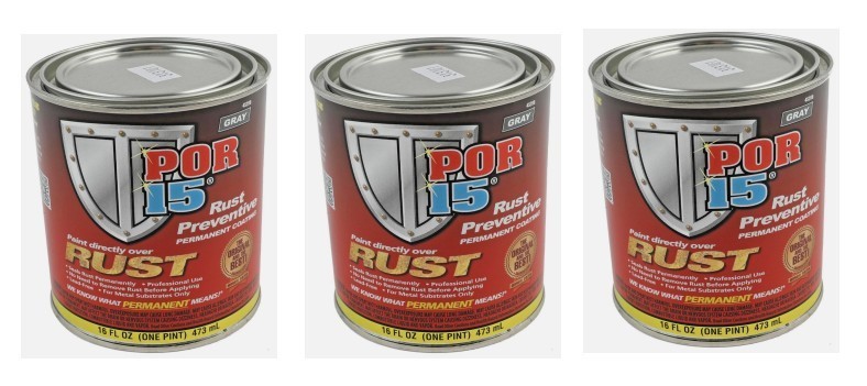 New POR-15 45208 Gray Anti-rust Rust Preventive Paint Pint 16oz, (3 Pack)
