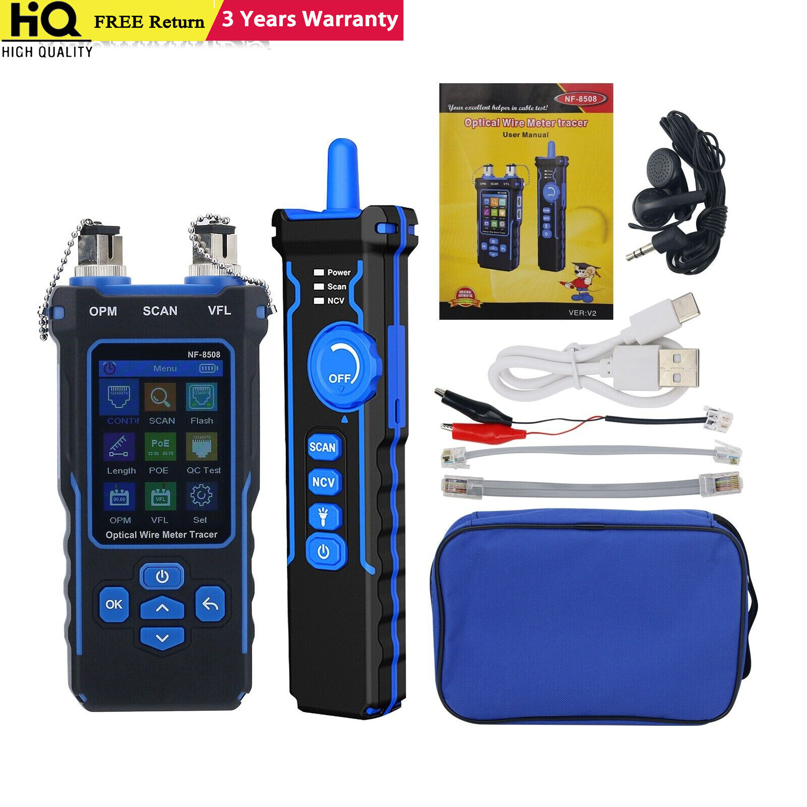 NF-8508 Wire Tracker Multi-function Optical Wire Meter Network Line Finder New