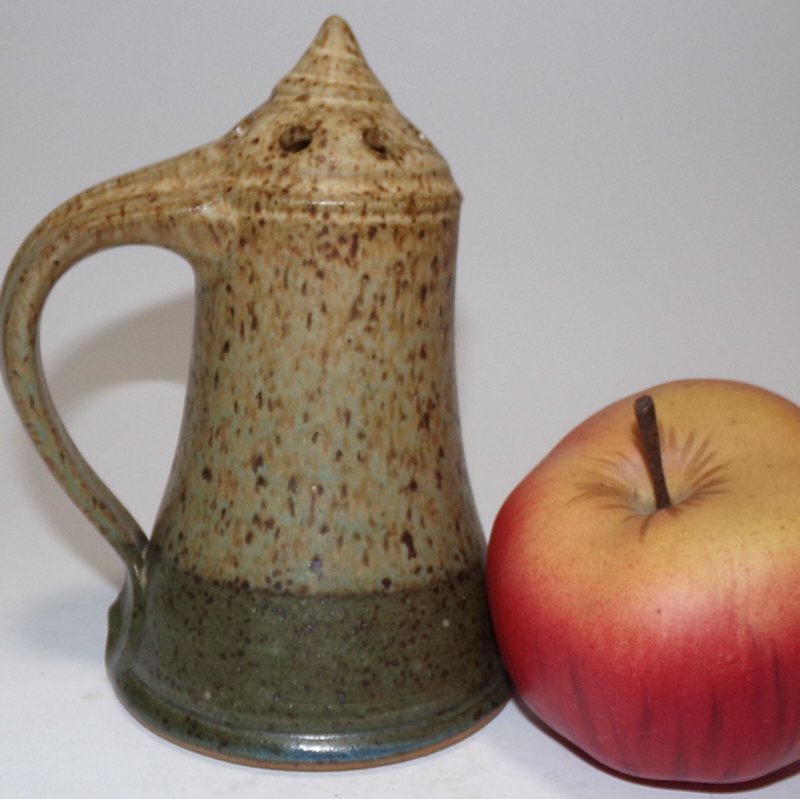 Studio Art Pottery Shaker Vintage 6"H Speckled Finish for Cheese Spices Signed
