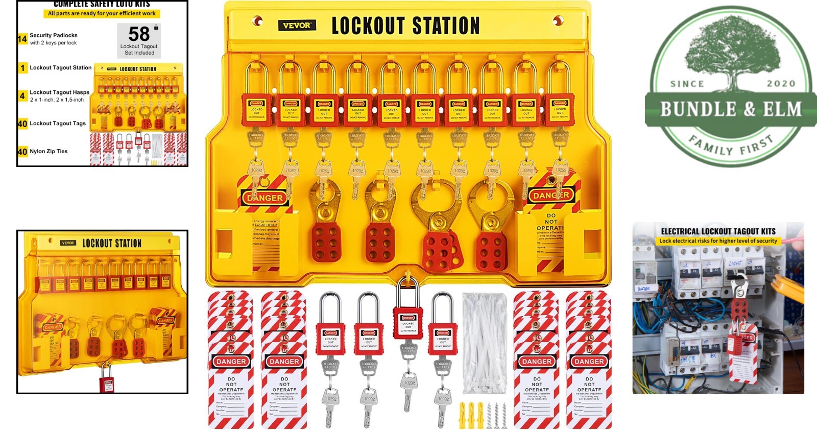 58 PCS Lockout Safety Devices for Industrial Electrical Work and Maintenance