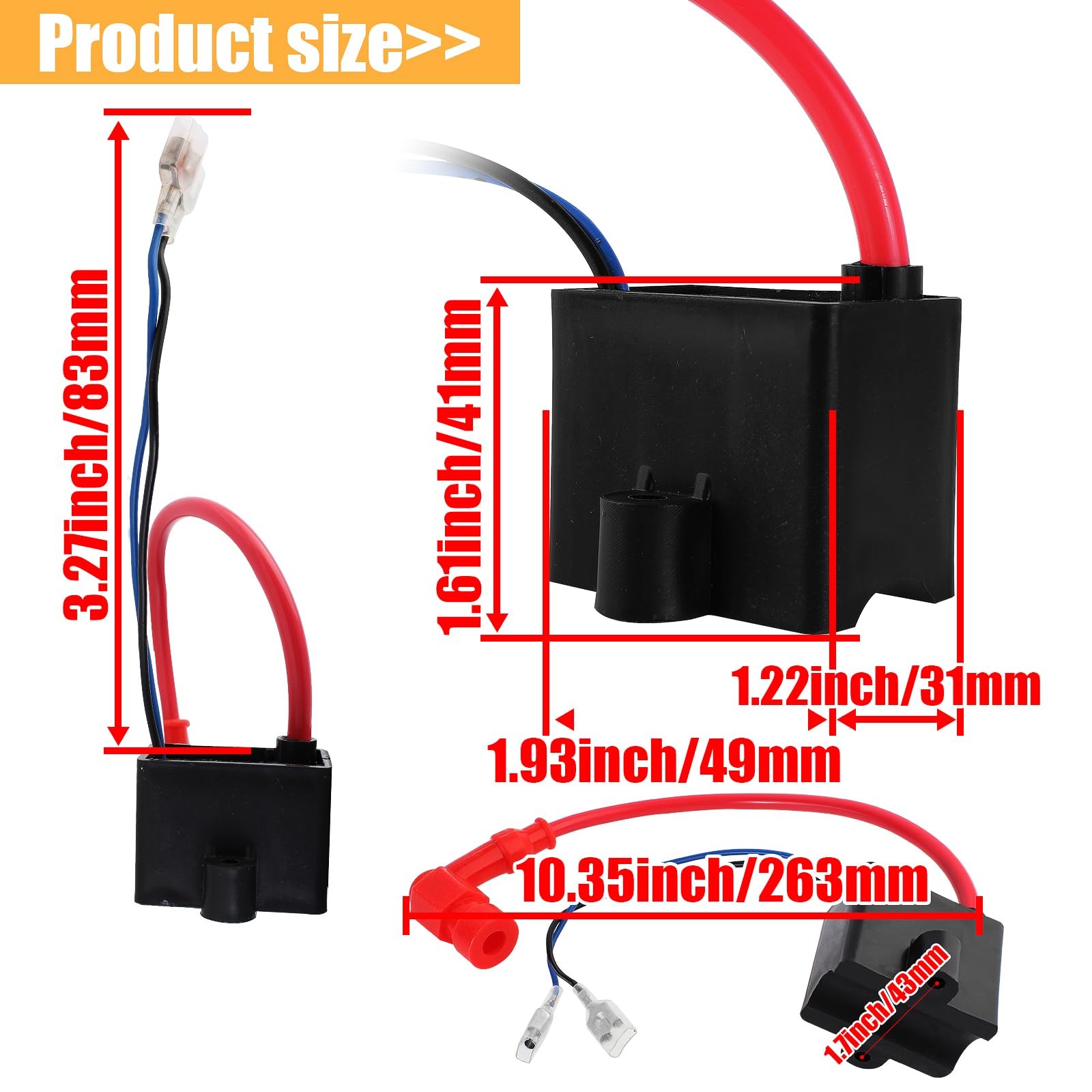 QAZAKY High Performance CDI Ignition Coil Compatible with 49cc - 50cc 60cc...