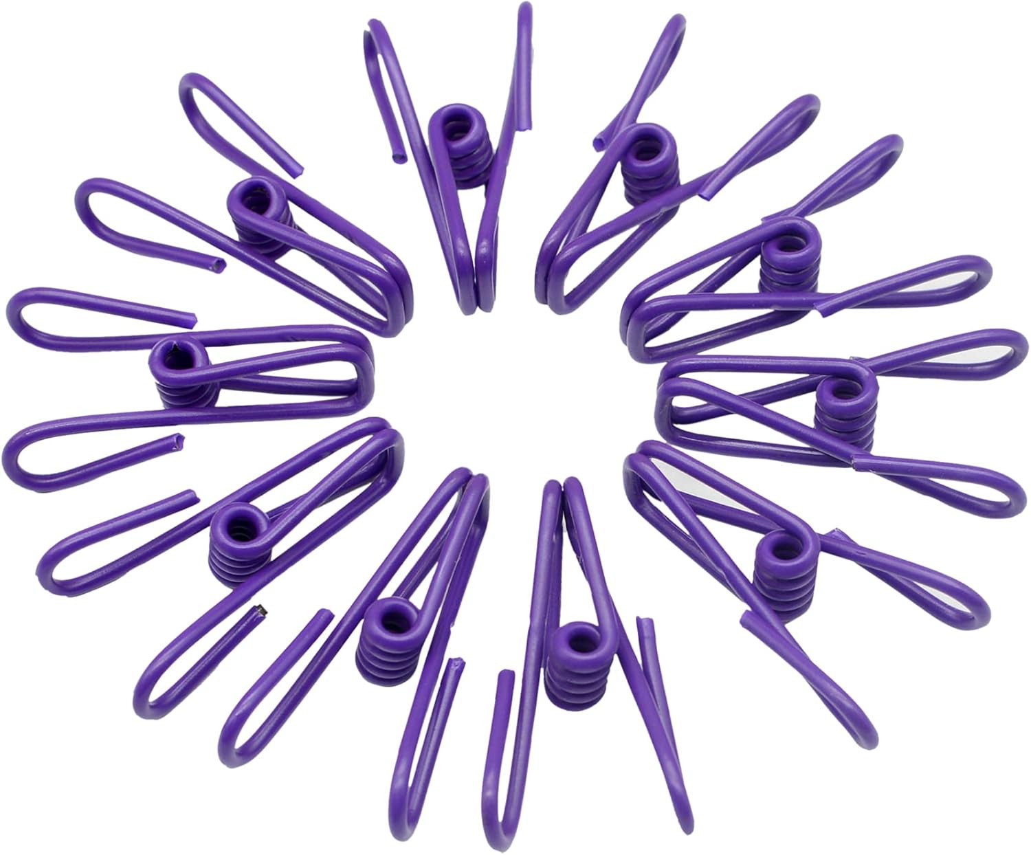 30 PCS Purple Metal Chip Clips PVC Coated Clothes Pins Bag Clips 2 Inch