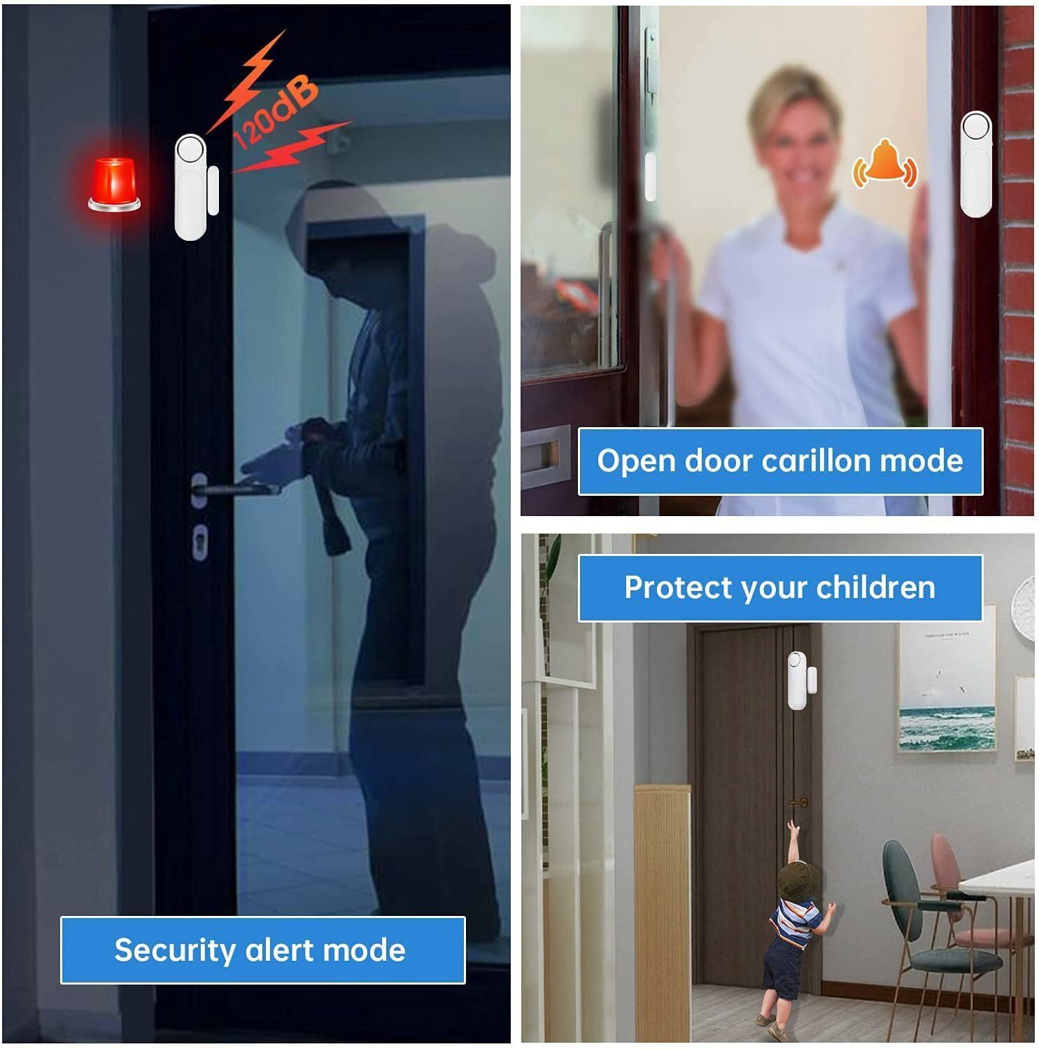 Wireless 120dB Door Window Security Alarm Sensor Remote Control Home Entry Alert