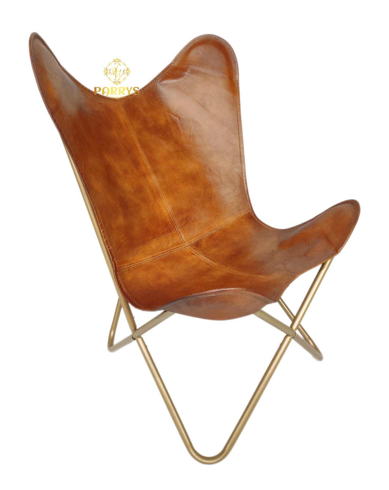Arm Chair - Iron Openable Butterfly Stand and Cover Chair - Leather Chair PL2.64