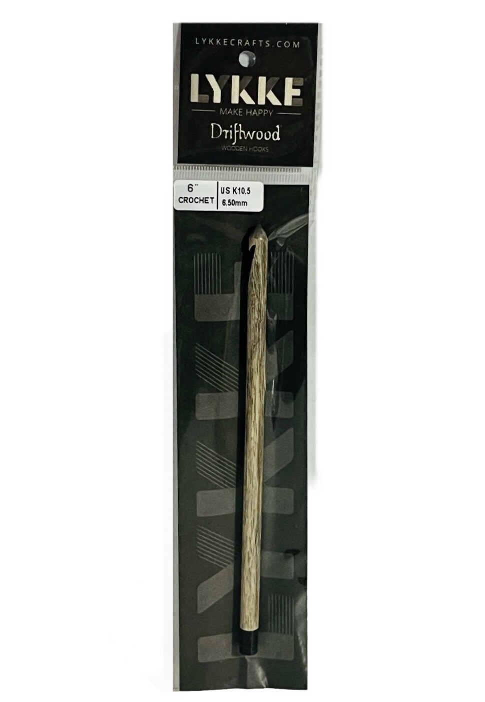 LYKKE Driftwood Crochet Hook 6” US K10.5/6.50mm Birch Wood Hook Crafting NWT