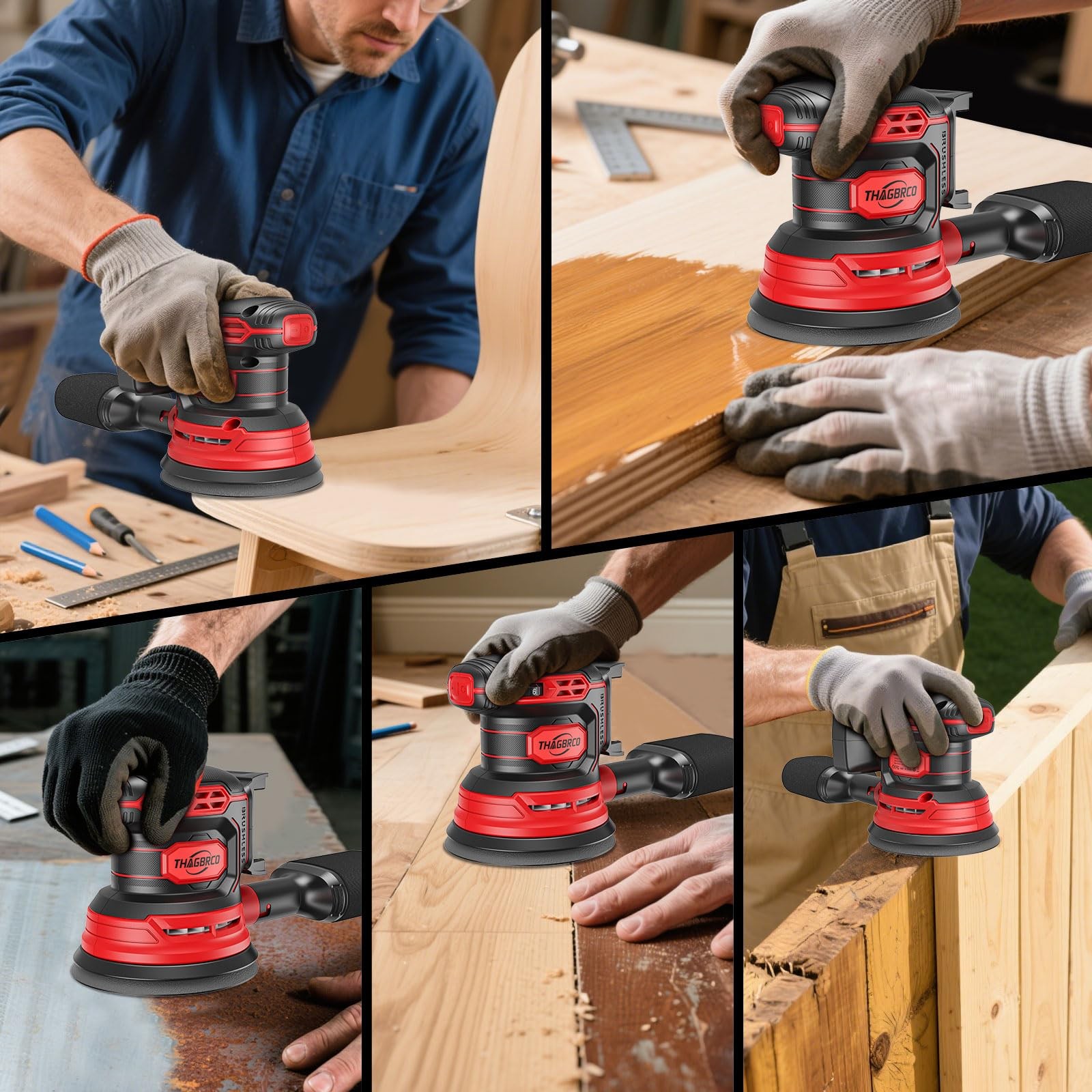 Cordless Orbital Sander Compatible For Milwaukee 18V, Electric Orbit Sander w...