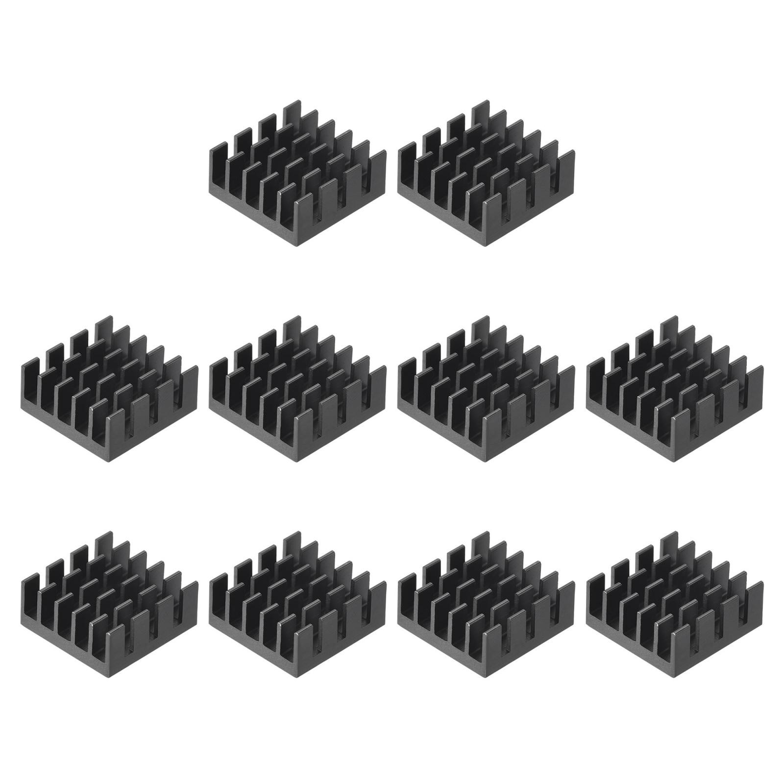 10PCS 15x15x6.5mm Aluminum Heatsink Electronic Radiator for MOS IC Chip Black