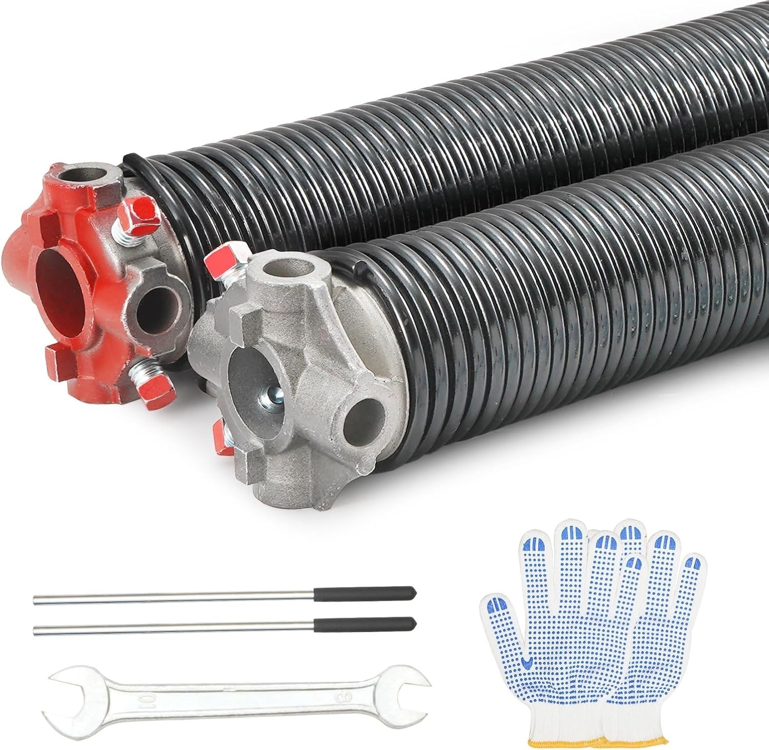 Garage Door Torsion Springs Pair 0.218x2x24 with Winding Bars 16000 Cycle